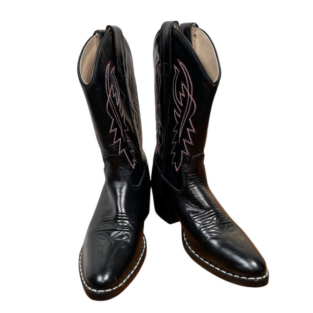 Old West 8110 Size 030 Child Cushion Comfort Cowboy Boots Black
